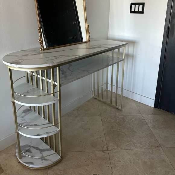 Faux marble and gold console table! - Picture 1 of 3